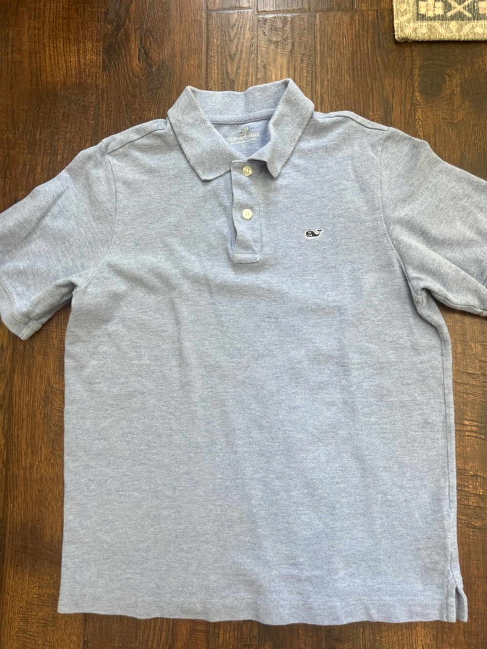 Vineyard Vines Heather Light Blue Polo - short sleeves